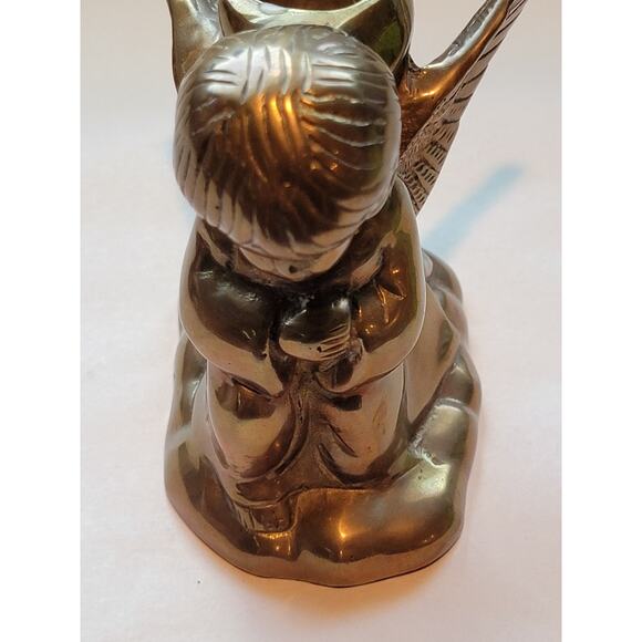 Vintage Praying Brass Angel Candleholder Mini Christmas Candle Decor - Picture 9 of 12